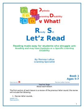 Preview of Let'z Read -Dyslexia Lesson 1 Letter Sound n