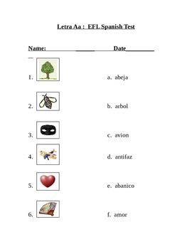 Letra A A Vocabulario Examen By Kindergarten Ideas By Elena Maria Regalado