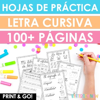 Preview of Letra Cursiva | Spanish Cursive Writing Practice Sheets | Letras Cursivas