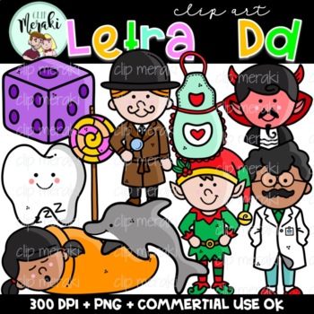 Preview of Letra D. El alfabeto. Spanish alphabet Clip Art.