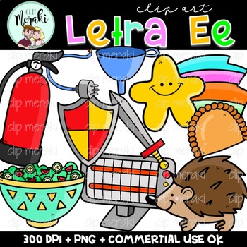 Preview of Letra E. Las vocales. Spanish alphabet Clip Art.