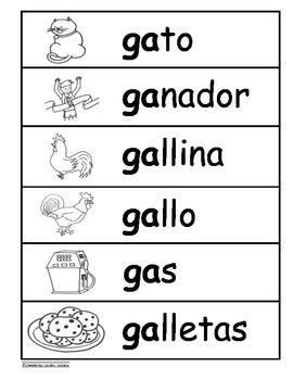 Letra Gg Kinder Bilingual SLA Tesoros’ Literacy Centers (3 sets)