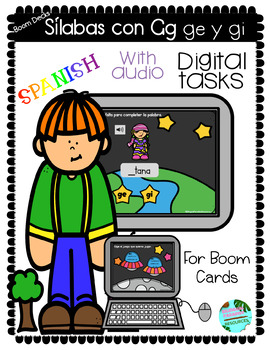 Preview of Letra Gg - sílabas ge y gi  Boom Cards: Distance Learning