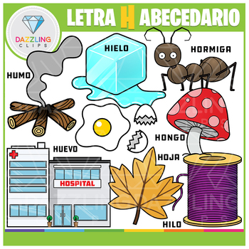Letra H - Abecedario (Spanish) by Dazzling Clips | TpT