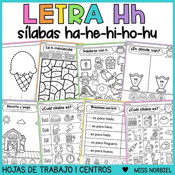 Letra H ha he hi ho hu (actividades y centros) by Spanish Profe