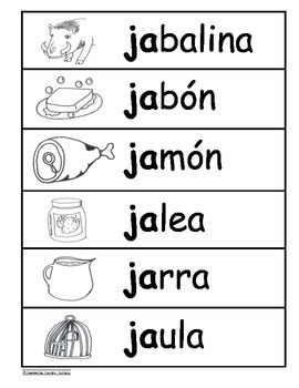 Letra Jj Kinder Bilingual SLA Tesoros’ Literacy Centers (3 sets)