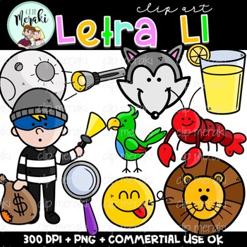 Preview of Letra L. El alfabeto. Spanish alphabet Clip Art.