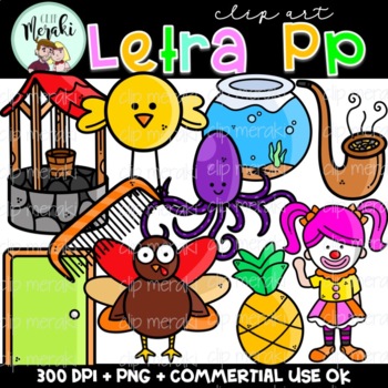 Preview of Letra P. El alfabeto. Spanish alphabet Clip Art.