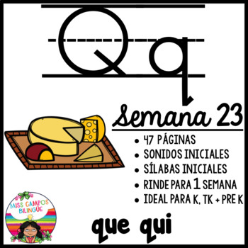 Preview of Letra Q q Silabas QUE QUI