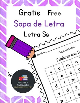 Preview of Letra Ss- Sopa de letra