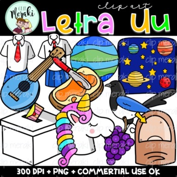 Preview of Letra U. Las vocales. Spanish alphabet Clip Art.