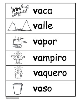 Letra Vv Kinder Bilingual SLA Tesoros’ Literacy Centers (3 sets)