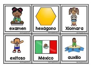 Letra X xa xe xi xo xu Picture Cards in Spanish (tarjetas fichas con fotos)