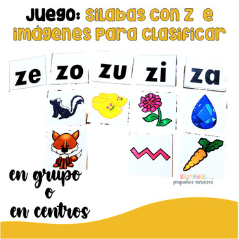 Letra Z | Silabas con Z za, ze, zi, zo, zu| actividades con Z ...