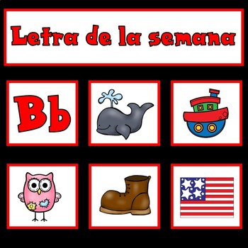 Preview of Letra de la semana:  Spanish Letter of the Week Pocket Chart
