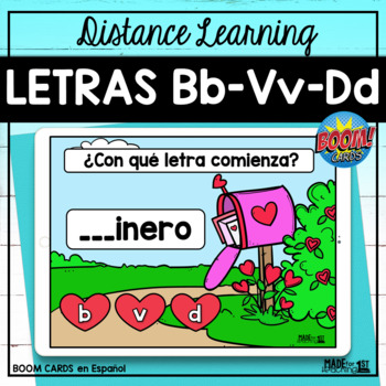 Preview of Letras Bb-Vv-Dd Spanish Boom Cards/Distance Learning