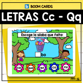 Preview of Letras Cc y Qq | Boom Cards in Spanish