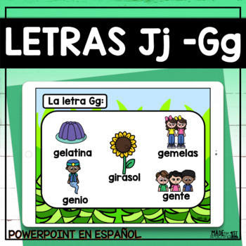 Letras Jj y Gg | Spanish PowerPoint by Made for Teaching 1st | TPT
