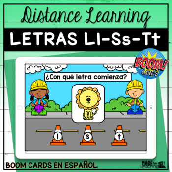 Preview of Letras Ll-Ss-Tt  Spanish Boom Cards/Distance Learning