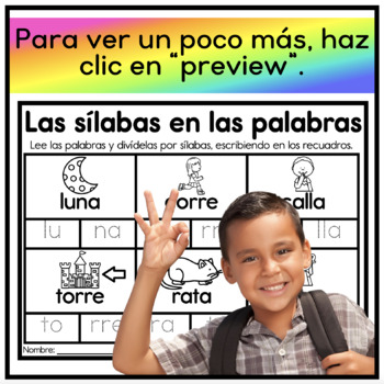Letras, Sílabas y Palabras Letters, Syllables and Words in Spanish