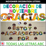 Letras decoración Noviembre Thanksgiving November Decorati