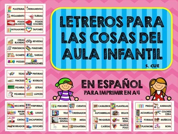 Preview of Letreros para Imprimir Materiales Educación Infantil en Español a4 descargar