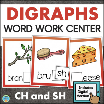 Preview of Consonant Digraphs SH CH Digraph Sort 1st Grade Word Work Center Diagraphs