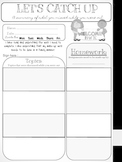 Let's Catch Up - A Student "While You Were Out" Sheet