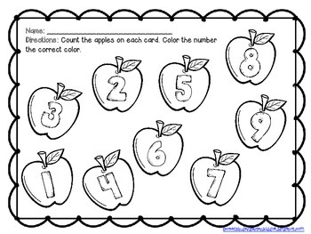 Counting Apples Write The Room Activity