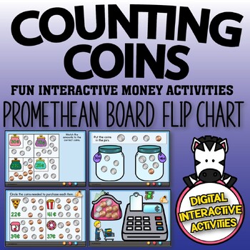 Preview of Coins Counting Practice ~ Promethean Board Flip Chart