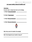 (Serving Size) Let's Create a Healthy Balanced Meal - worksheet