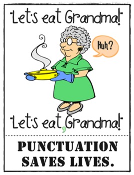 Preview of Let's Eat Grandma! Classroom Punctuation Poster