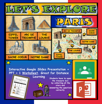Preview of Lets Explore Paris, France Landmarks: Google Slides, Interactive Powerpoint