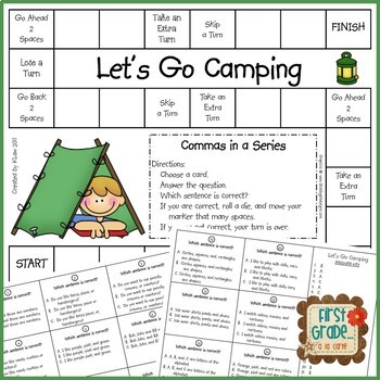 Preview of Let's Go Camping--Commas in a Series
