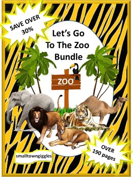 Zoo Animals Printable Activities BUNDLE, Kindergarten Math & Literacy