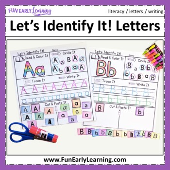 Preview of Let's Identify It! Letter Recognition - No Prep Worksheets
