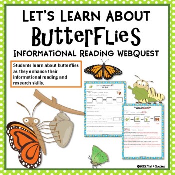 Preview of Butterflies Butterfly Webquest Internet Reading Research Worksheet