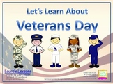 Veterans Day PowerPoint Lesson w/Worksheets & Homework