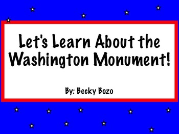Preview of Let's Learn About the Washington Monument - Smartboard Lesson