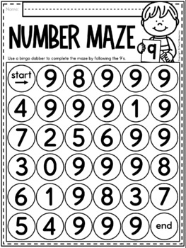 numbers 1 10 no prep math printables bundle for kindergarten by tweet