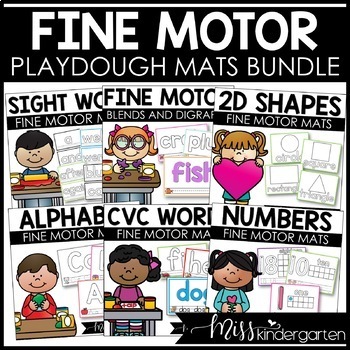 Preview of Fine Motor Activities | Playdough Mats Task Cards Bundle