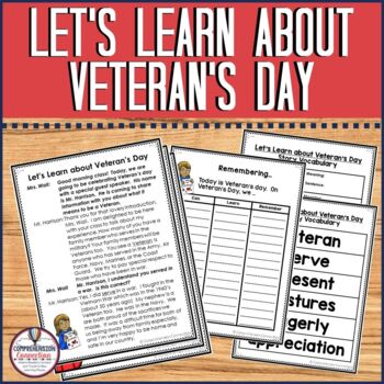 Preview of Veteran's Day Partner Play, Veteran's Day Fluency Activity