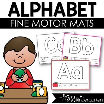Preview of Alphabet Playdough Mats Fine Motor Skills Preschool Alphabet Activities
