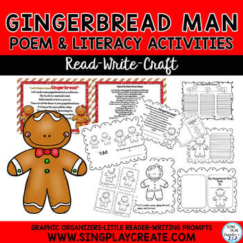 Preview of Gingerbread Man Poem: Literacy Activities  {CCSS}