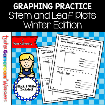 Preview of Stem and Leaf Plot Worksheet Winter Edition
