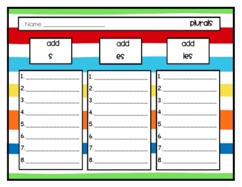 ELA - Let's Make it Plural by Lory Evans - Lory's 2nd Grade Skills