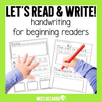 Preview of Handwriting Practice For Beginning Readers
