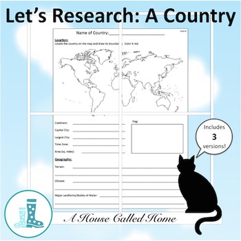 Preview of Let's Research: A Country