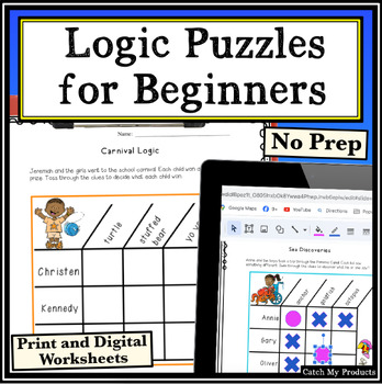 Logic Puzzles or Brain Teasers for Primary Students in Printable Worksheets