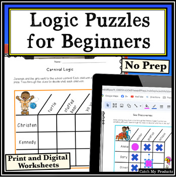 Preview of Logic Puzzles or Brain Teasers for Primary Students in Printable Worksheets